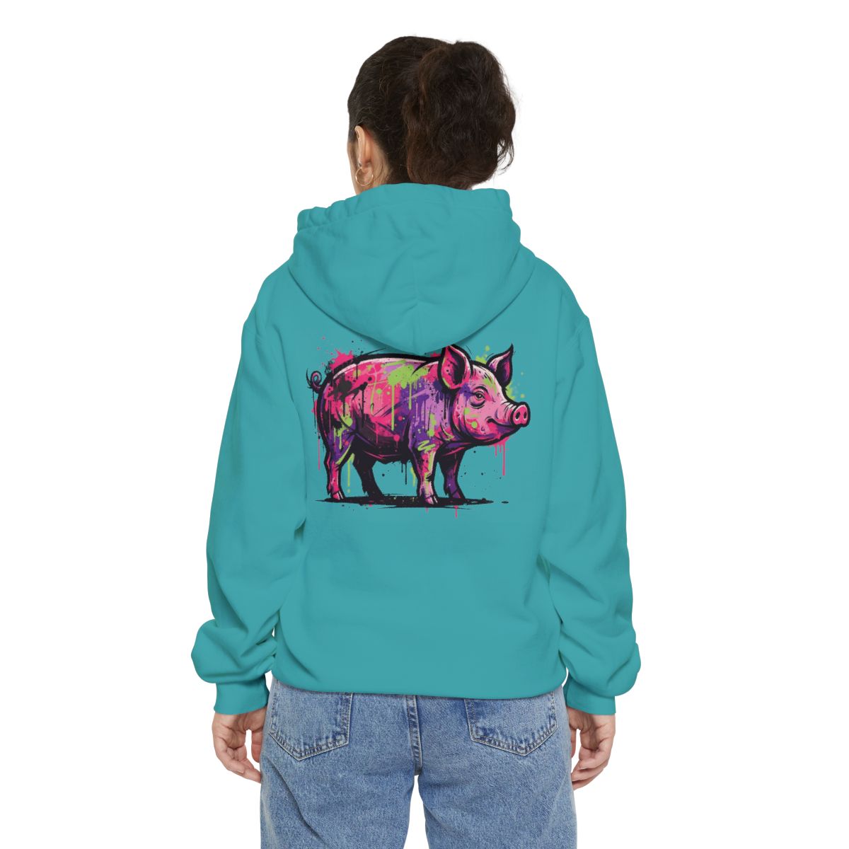 Color: Seafoam | Barnyard Pig Garment-Dyed Hoodie