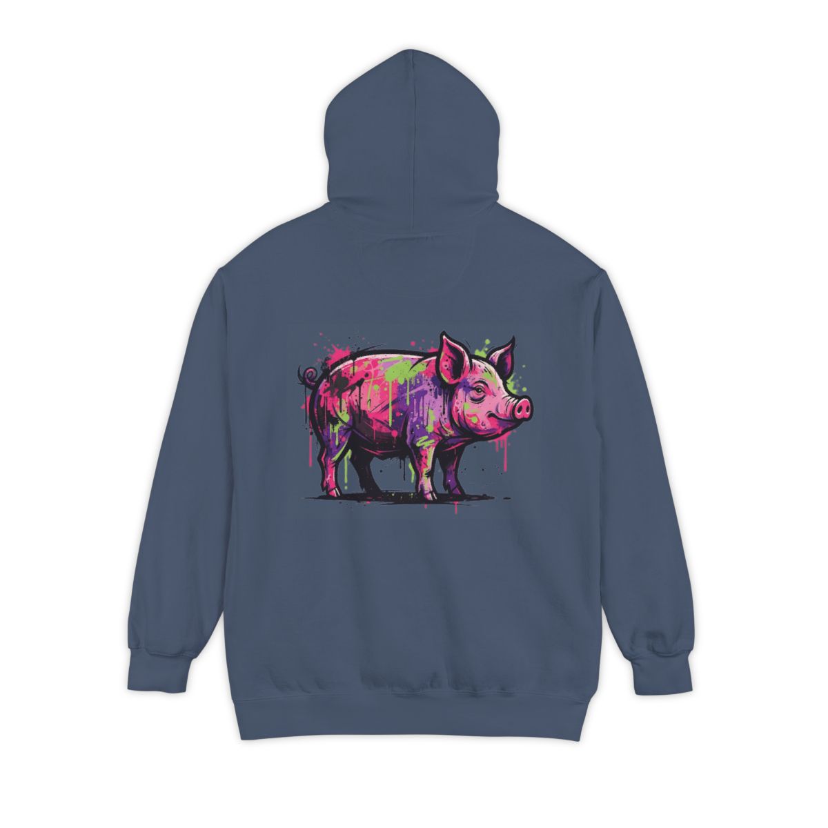 Color: Denim | Barnyard Pig Garment-Dyed Hoodie