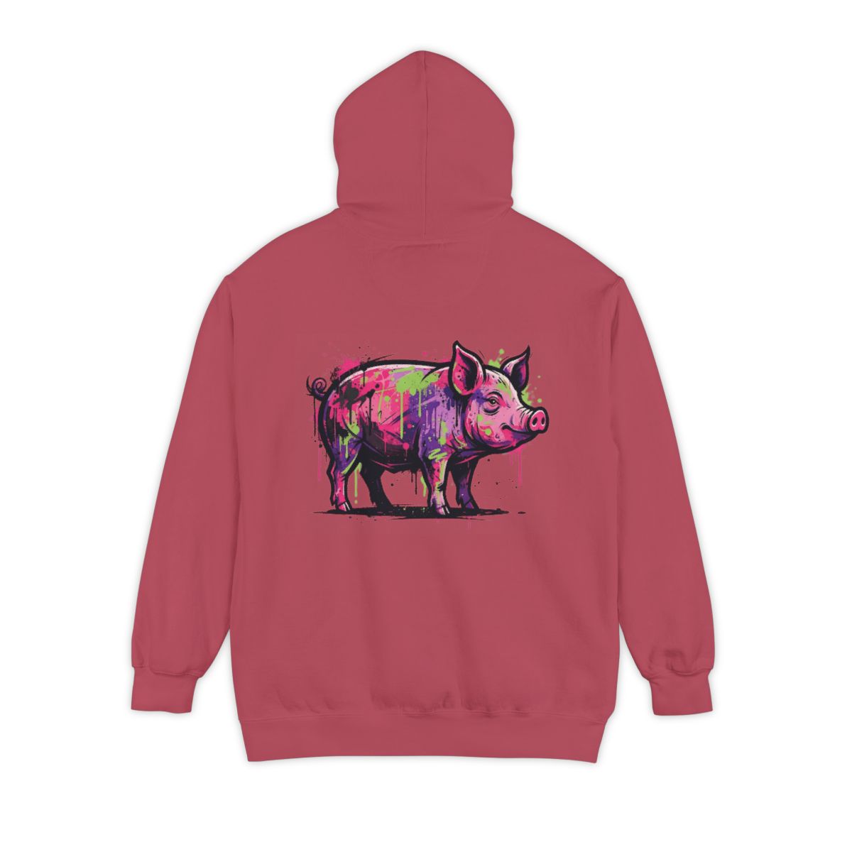 Color: Crimson | Barnyard Pig Garment-Dyed Hoodie