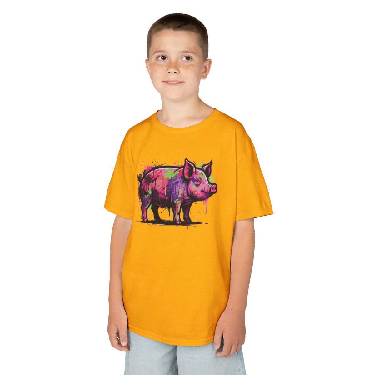 Color: Gold | Barnyard Pig Kids Tee