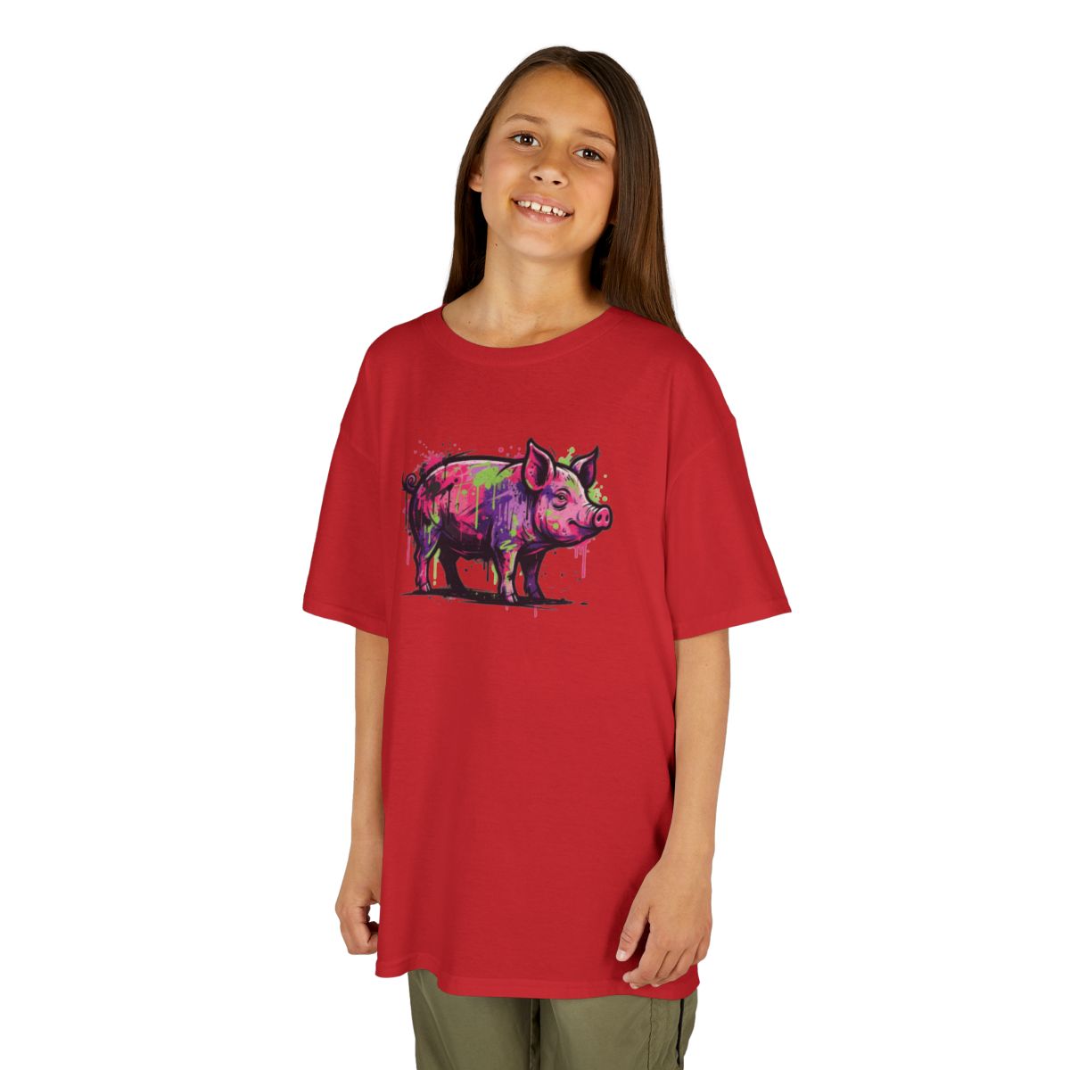 Color: Red | Barnyard Pig Kids Tee