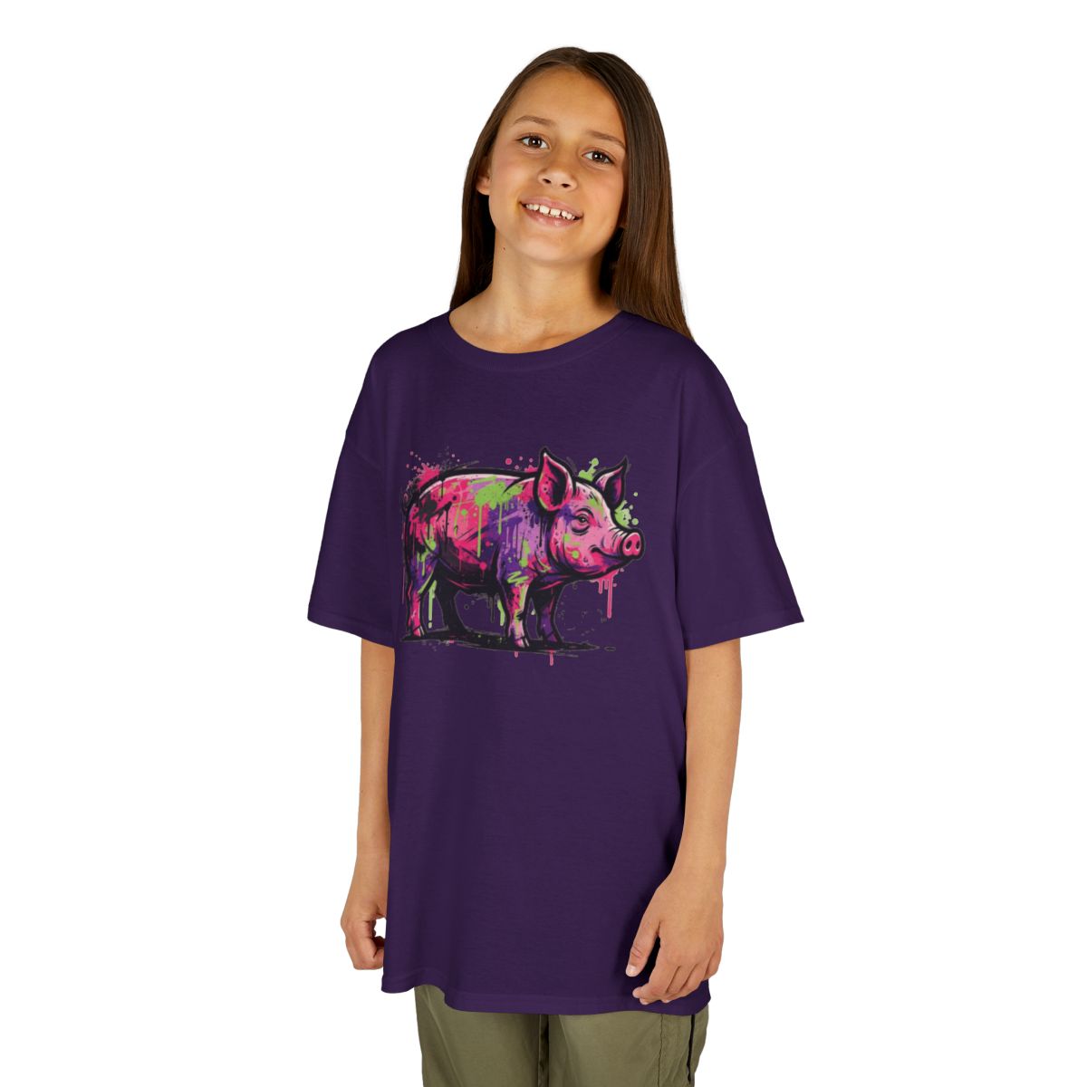 Color: Purple | Barnyard Pig Kids Tee