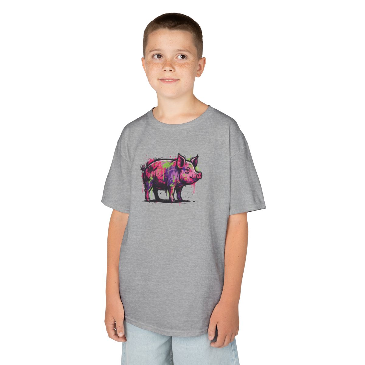 Color: Sport Grey | Barnyard Pig Kids Tee