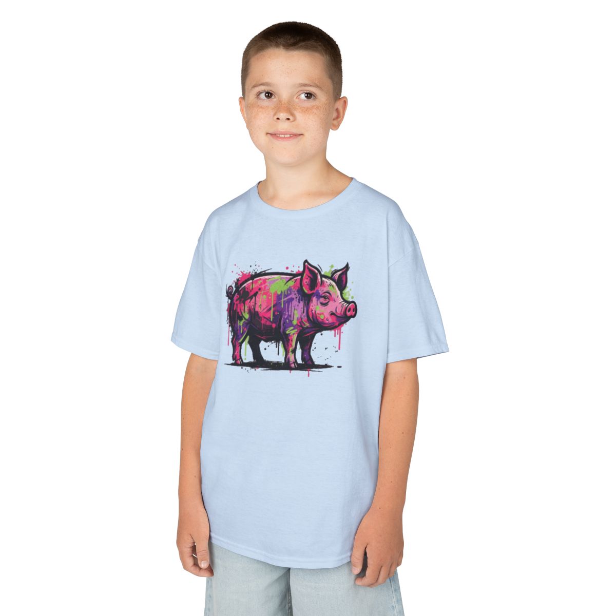 Color: Light Blue | Barnyard Pig Kids Tee