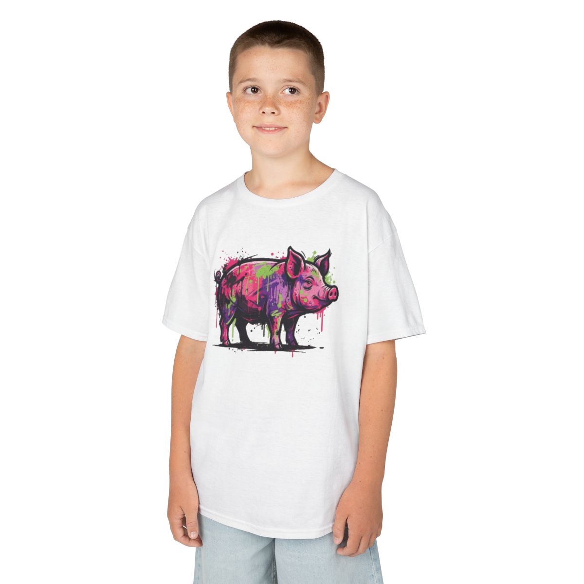 Color: White | Barnyard Pig Kids Tee