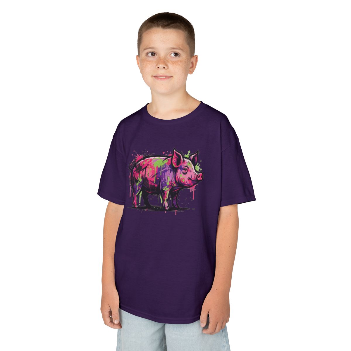 Color: Purple | Barnyard Pig Kids Tee