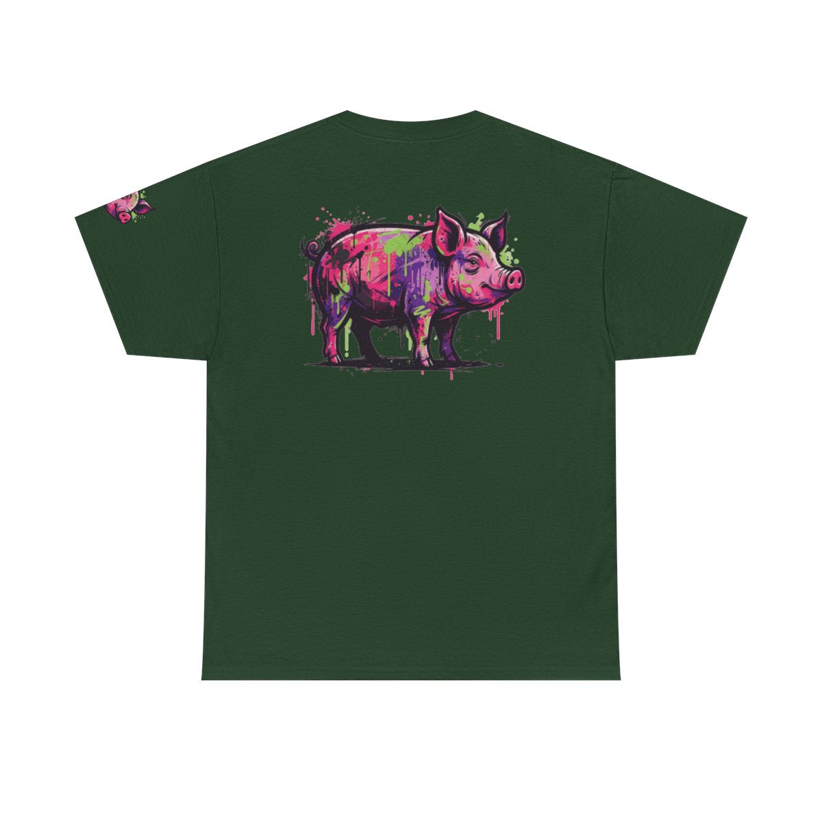 Color: Forest Green | Barnyard Pig Premium Graphic Tee