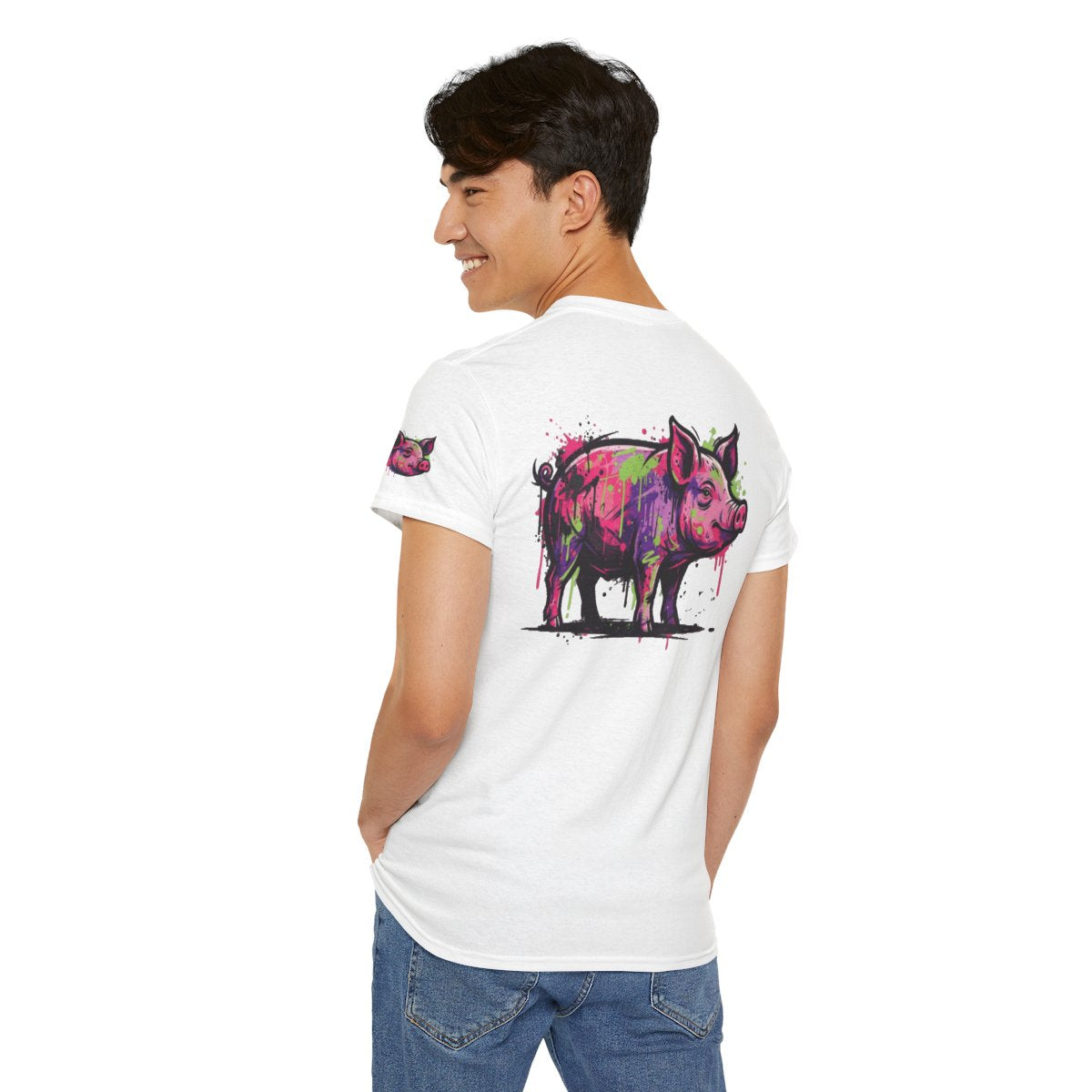 Color: White | Barnyard Pig Premium Graphic Tee