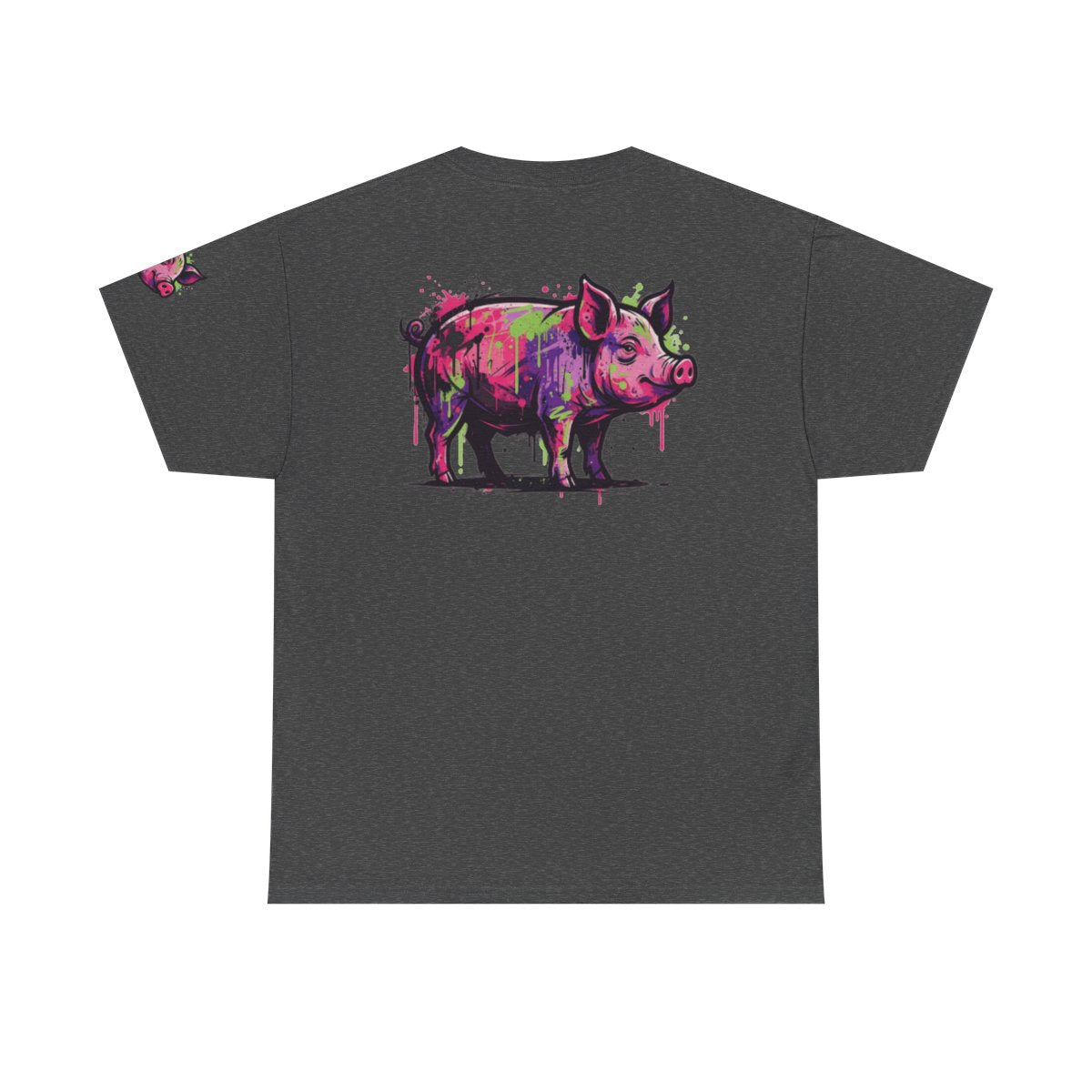 Color: Dark Heather | Barnyard Pig Premium Graphic Tee