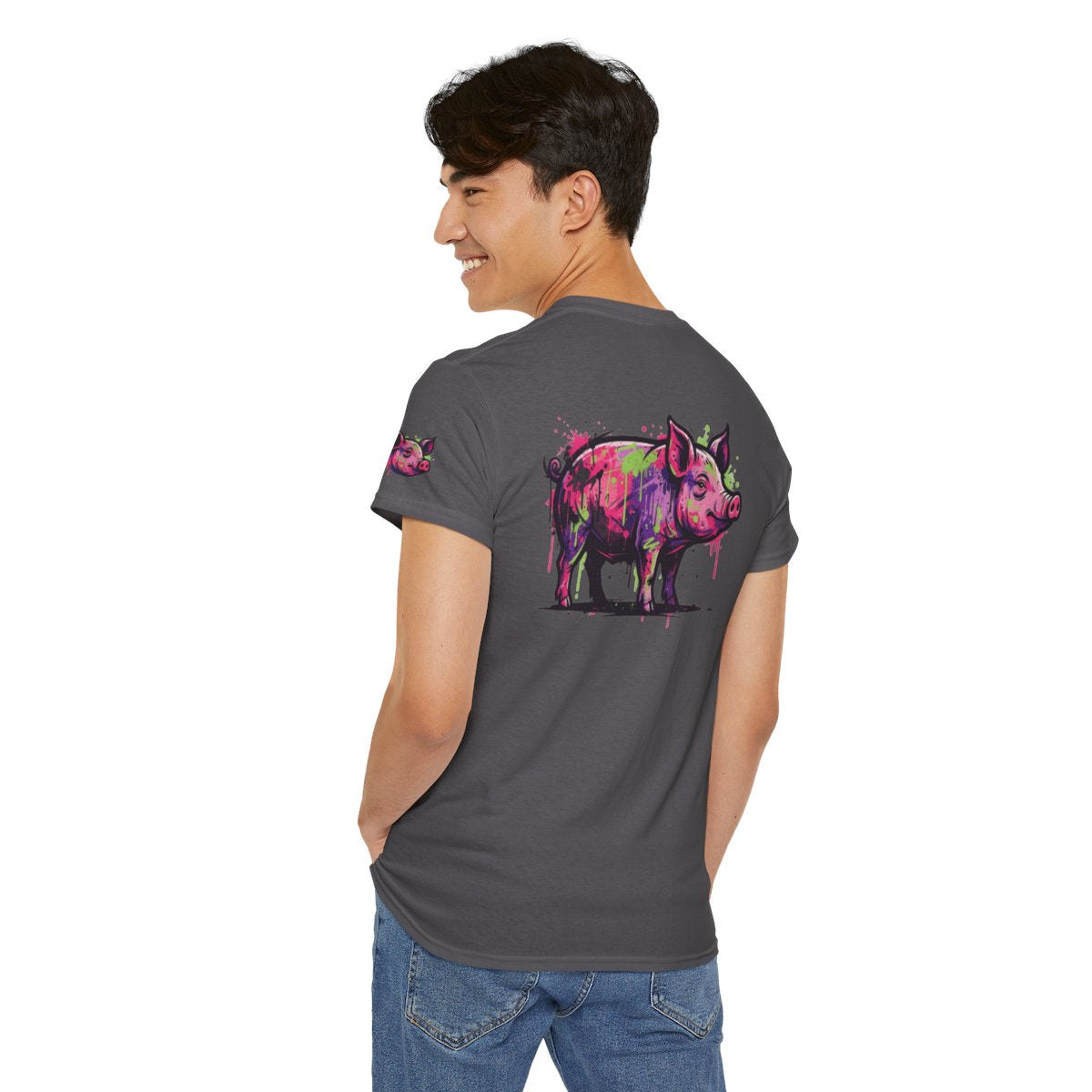 Color: Charcoal | Barnyard Pig Premium Graphic Tee