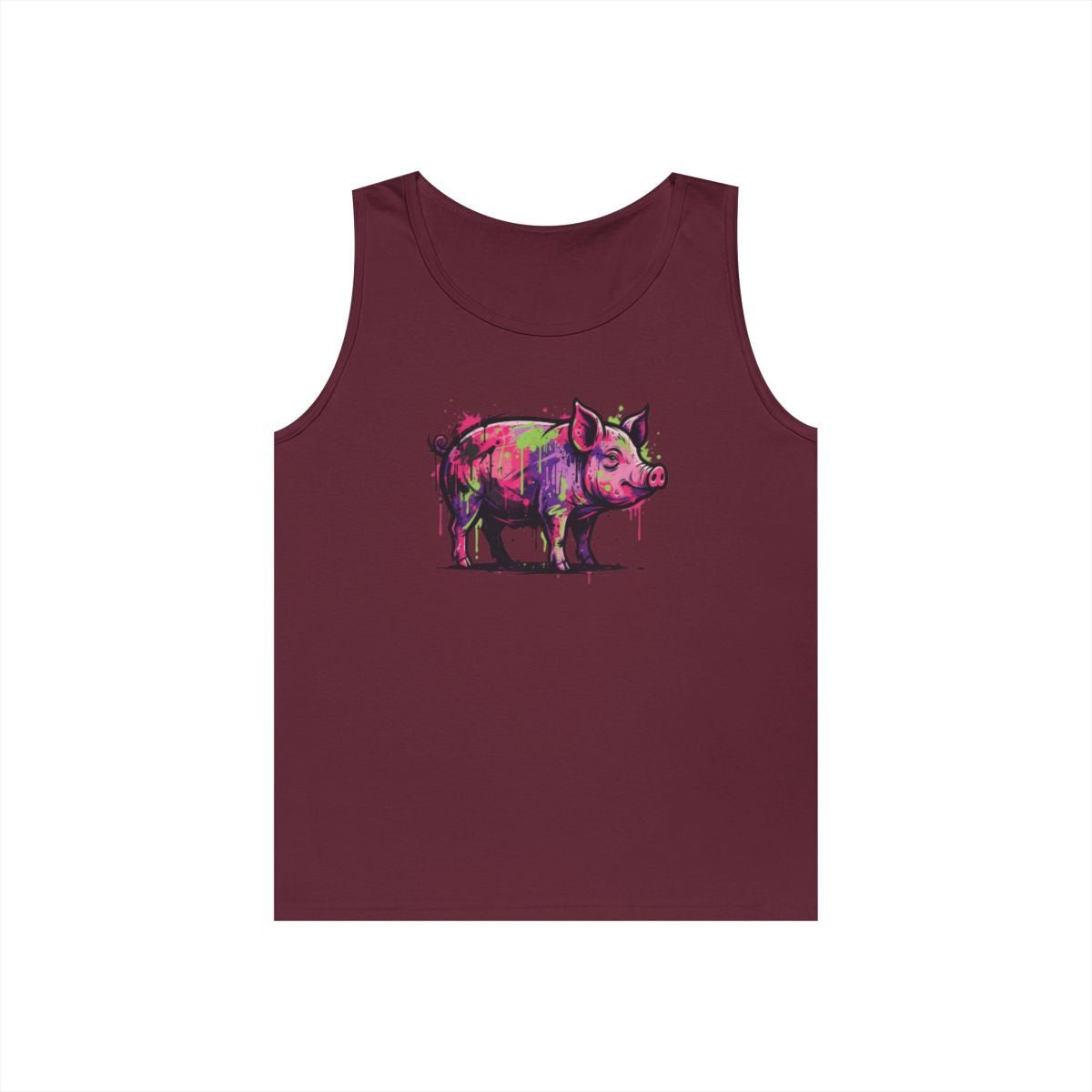 Color: Maroon | Barnyard Pig Tank Top