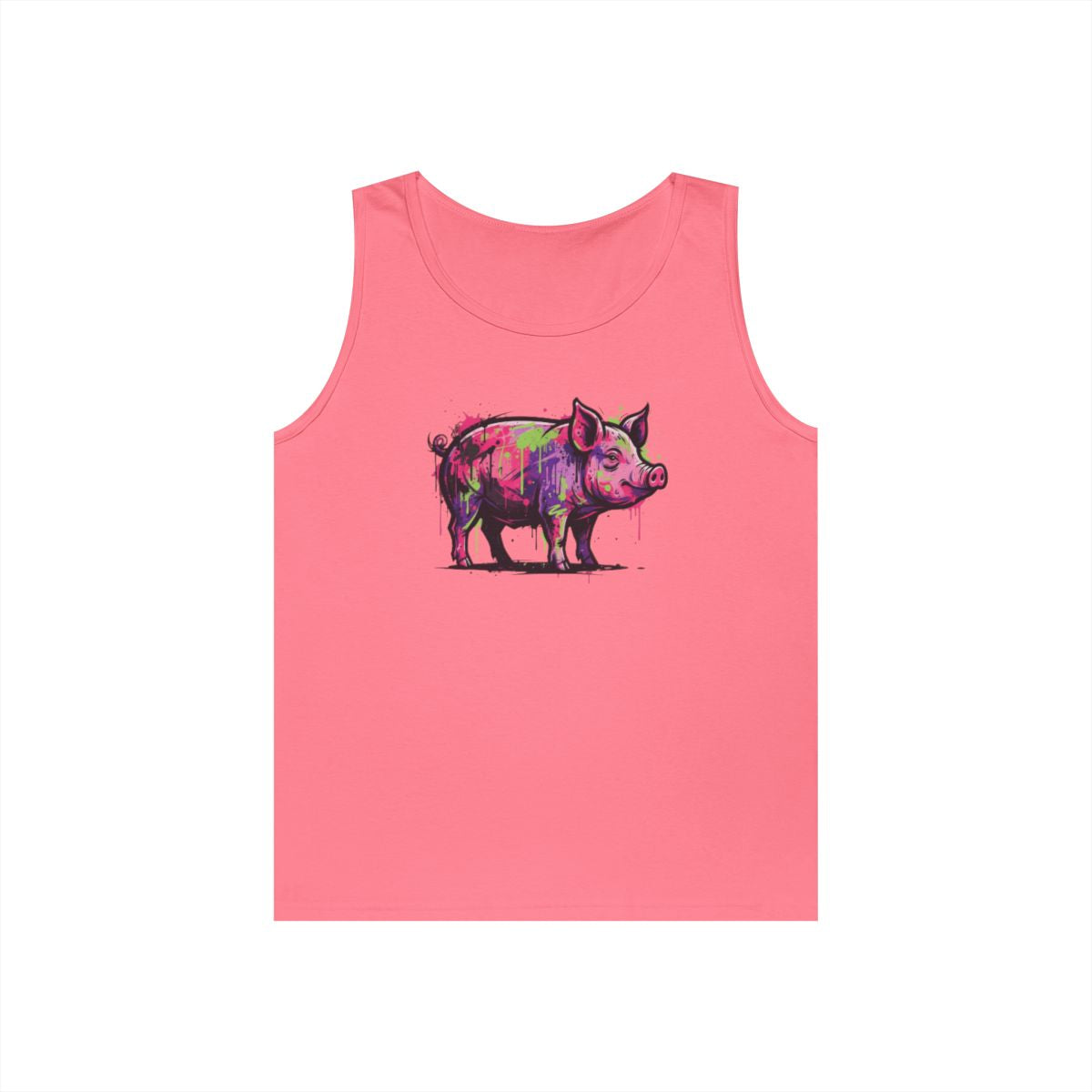 Color: Safety Pink | Barnyard Pig Tank Top