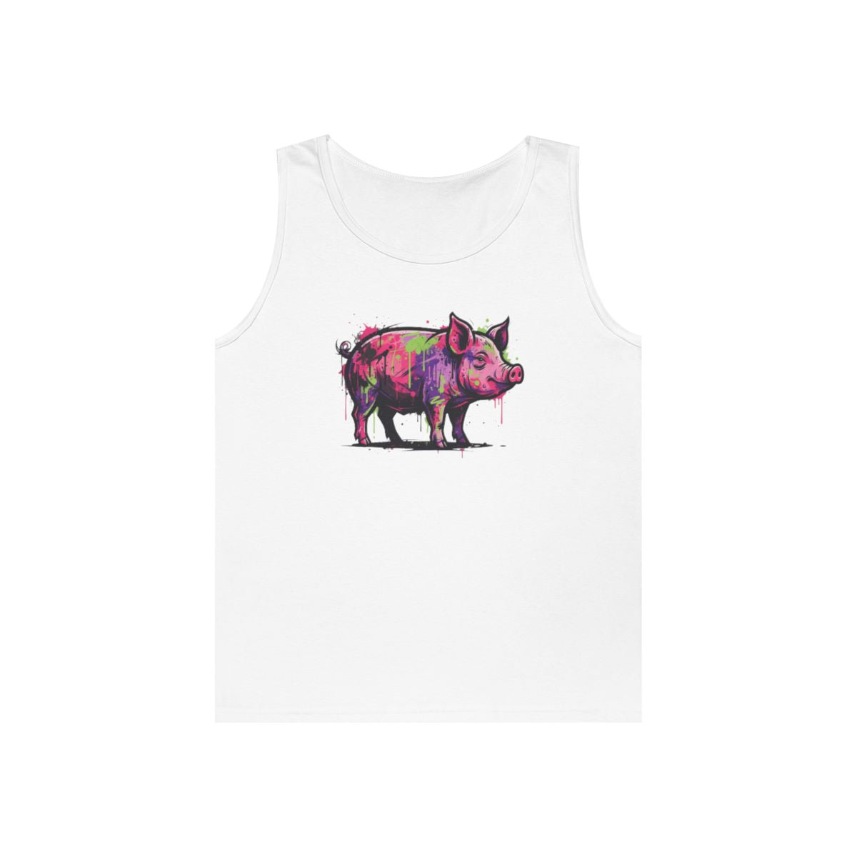 Color: White | Barnyard Pig Tank Top