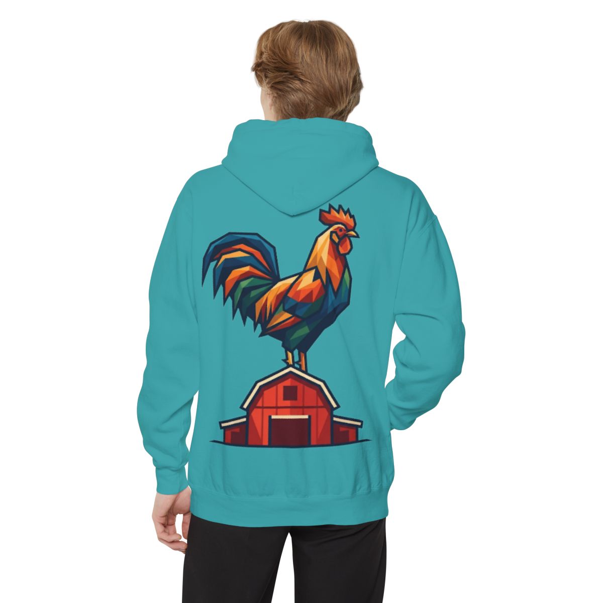 Color: Seafoam | Barnyard Rooster Garment-Dyed Hoodie