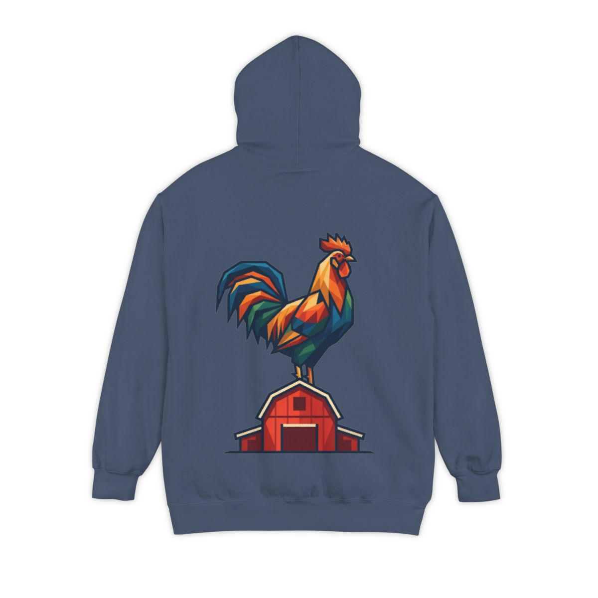 Color: Denim | Barnyard Rooster Garment-Dyed Hoodie