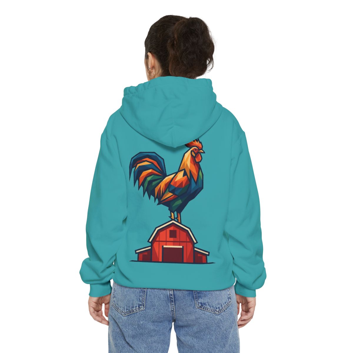 Color: Seafoam | Barnyard Rooster Garment-Dyed Hoodie