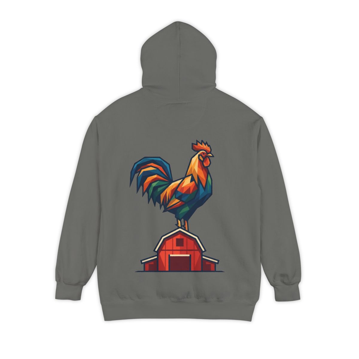 Color: Grey | Barnyard Rooster Garment-Dyed Hoodie