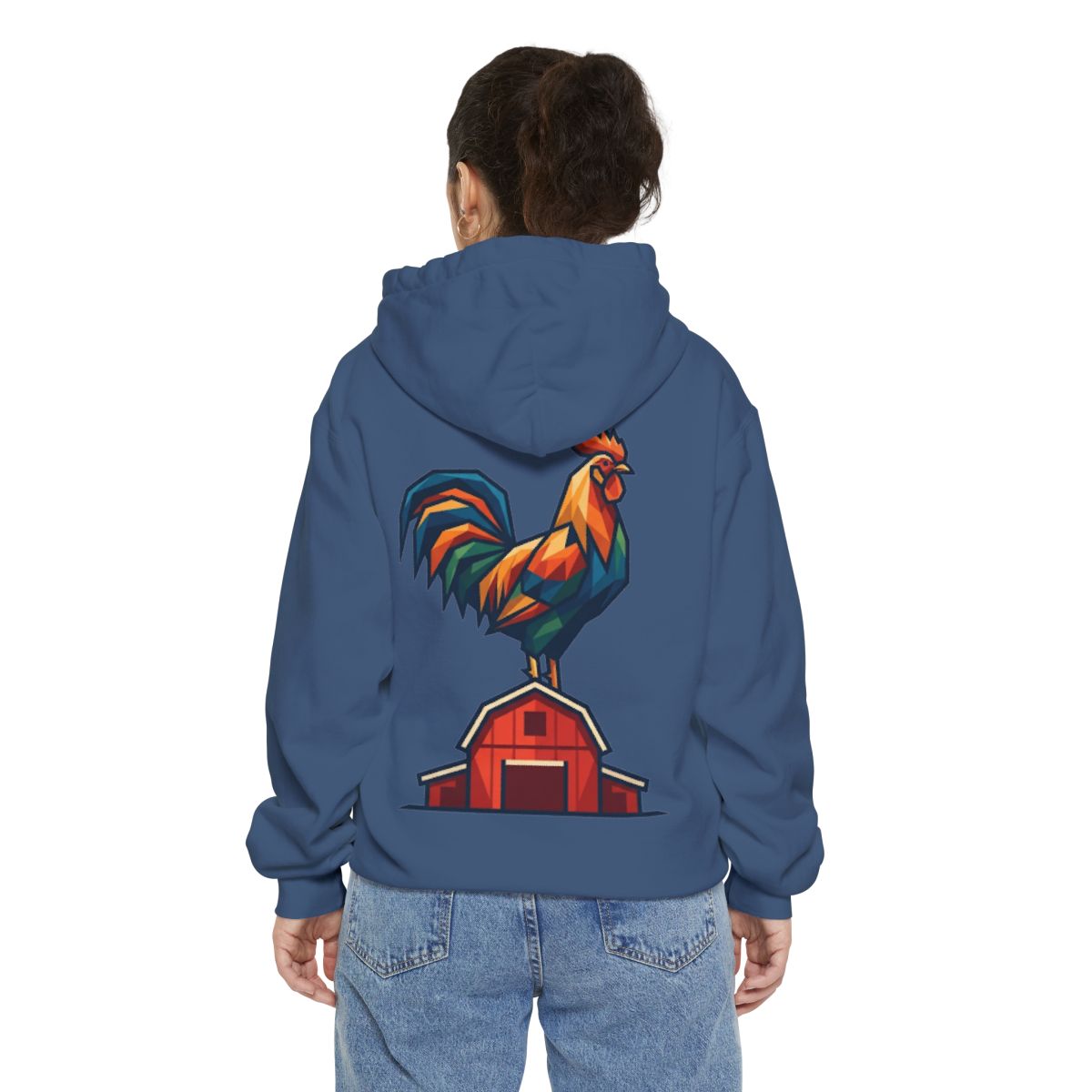Color: True Navy | Barnyard Rooster Garment-Dyed Hoodie