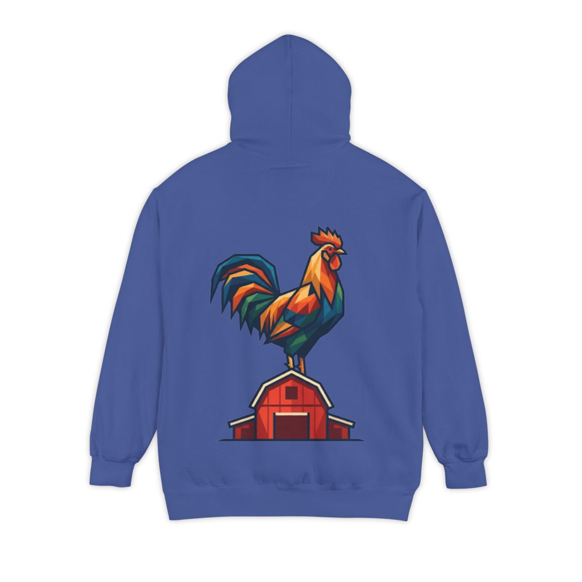 Color: Flo Blue | Barnyard Rooster Garment-Dyed Hoodie