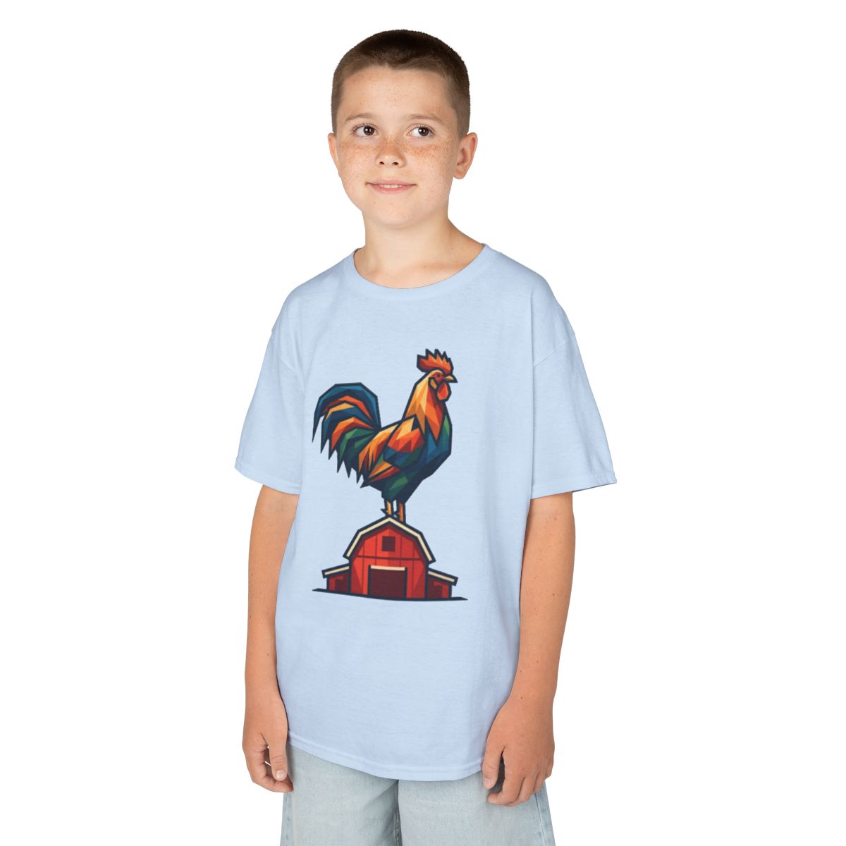 Color: Light Blue | Barnyard Rooster Kids Tee