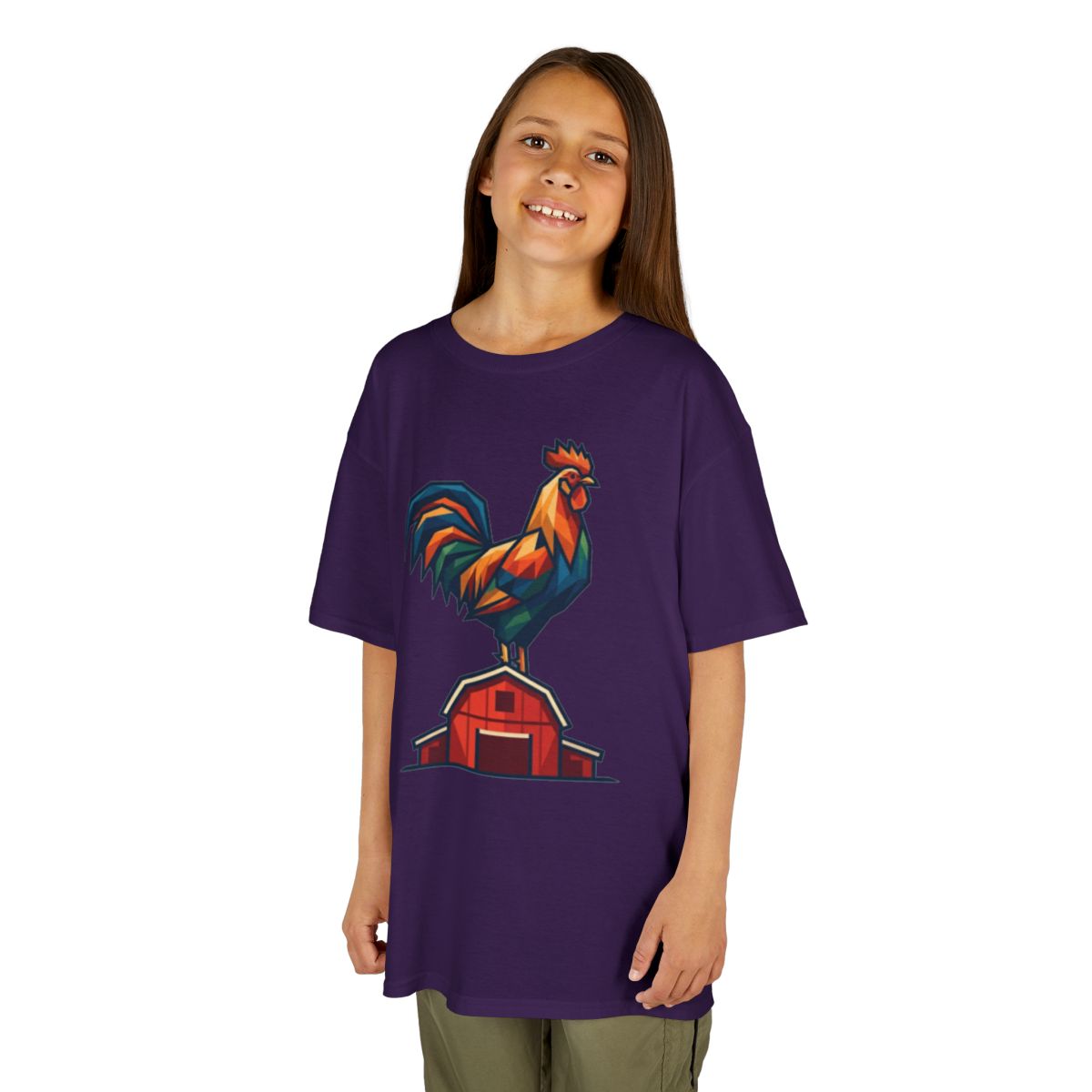 Color: Purple | Barnyard Rooster Kids Tee