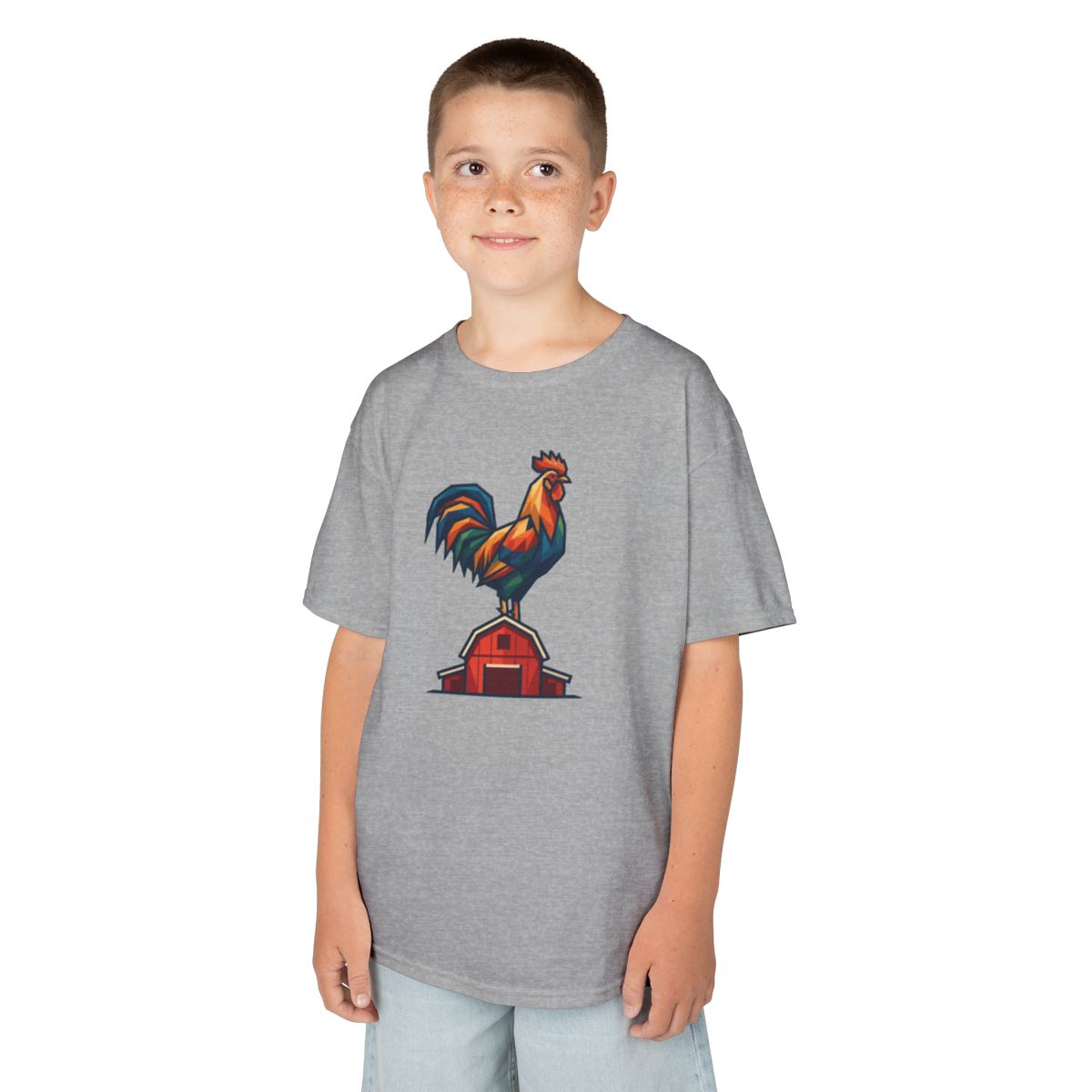 Color: Sport Grey | Barnyard Rooster Kids Tee