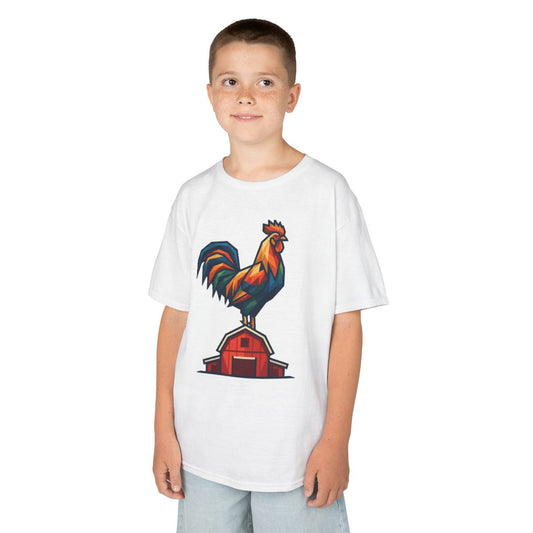 Color: White | Barnyard Rooster Kids Tee