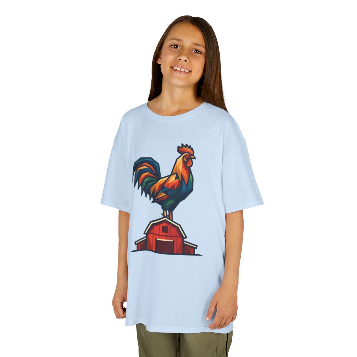 Color: Light Blue | Barnyard Rooster Kids Tee