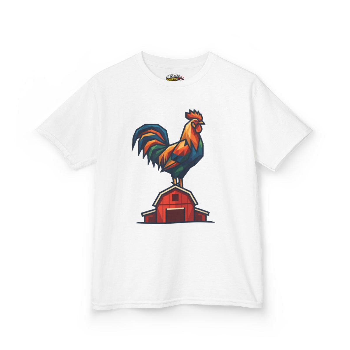 Color: White | Barnyard Rooster Kids Tee