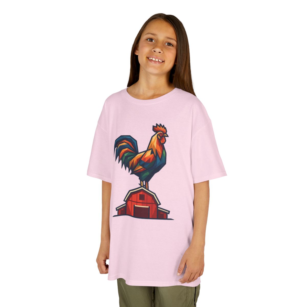 Color: Light Pink | Barnyard Rooster Kids Tee