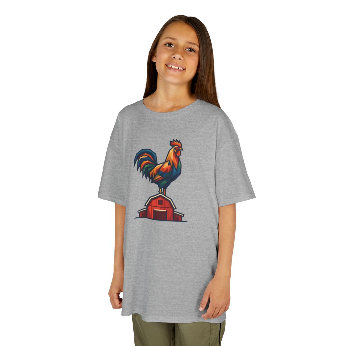 Color: Sport Grey | Barnyard Rooster Kids Tee