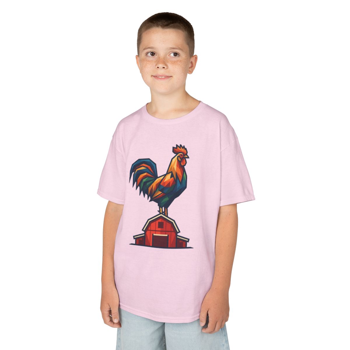 Color: Light Pink | Barnyard Rooster Kids Tee