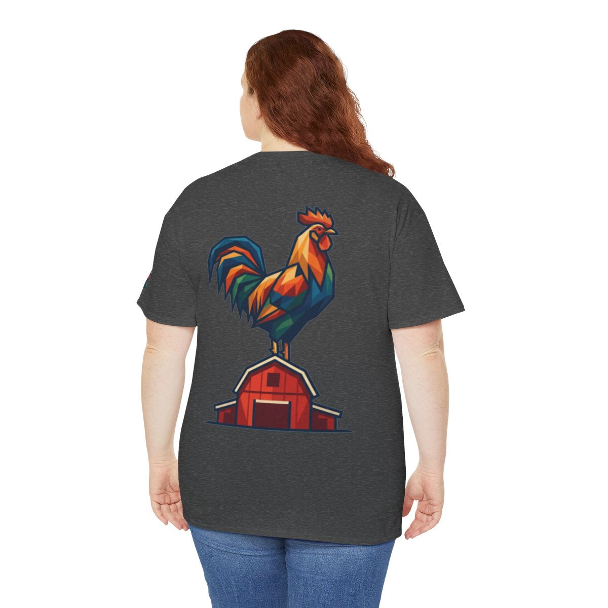 Color: Dark Heather | Barnyard Rooster Premium Graphic Tee