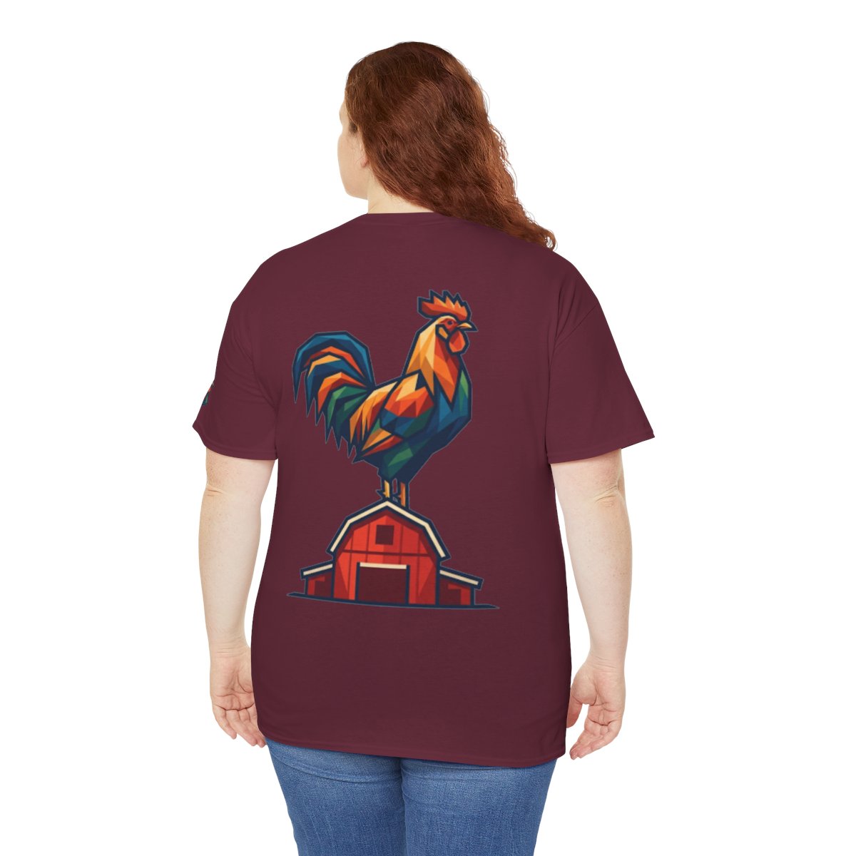 Color: Maroon | Barnyard Rooster Premium Graphic Tee