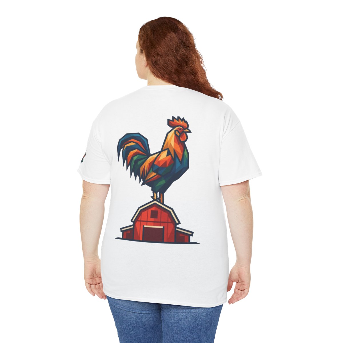 Color: White | Barnyard Rooster Premium Graphic Tee