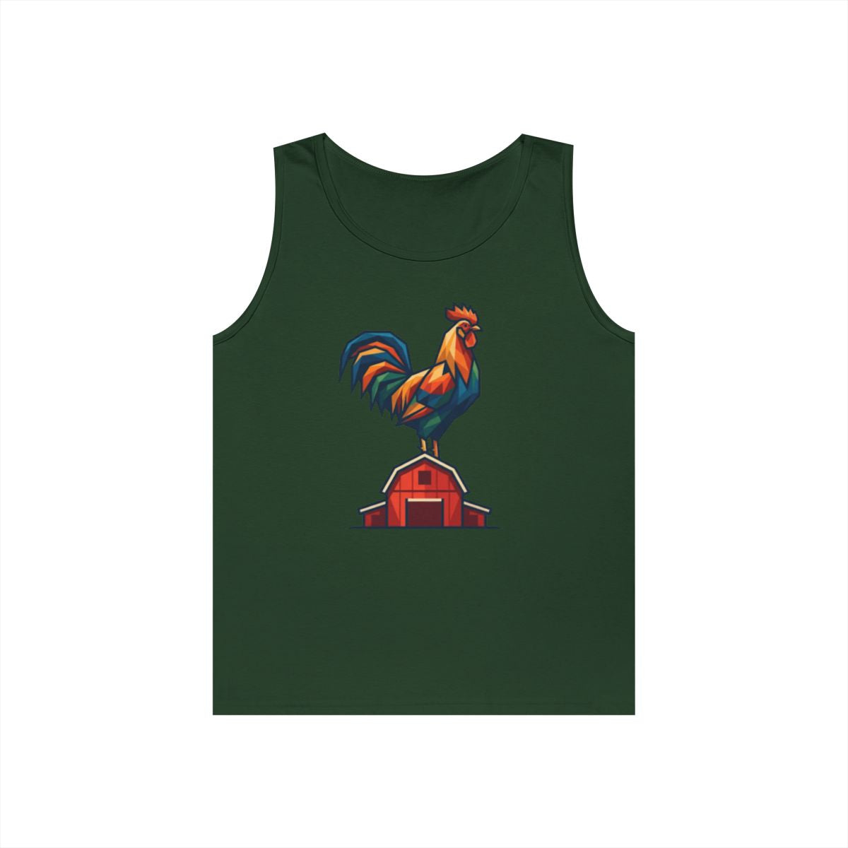 Color: Forest Green | Barnyard Rooster Tank Top
