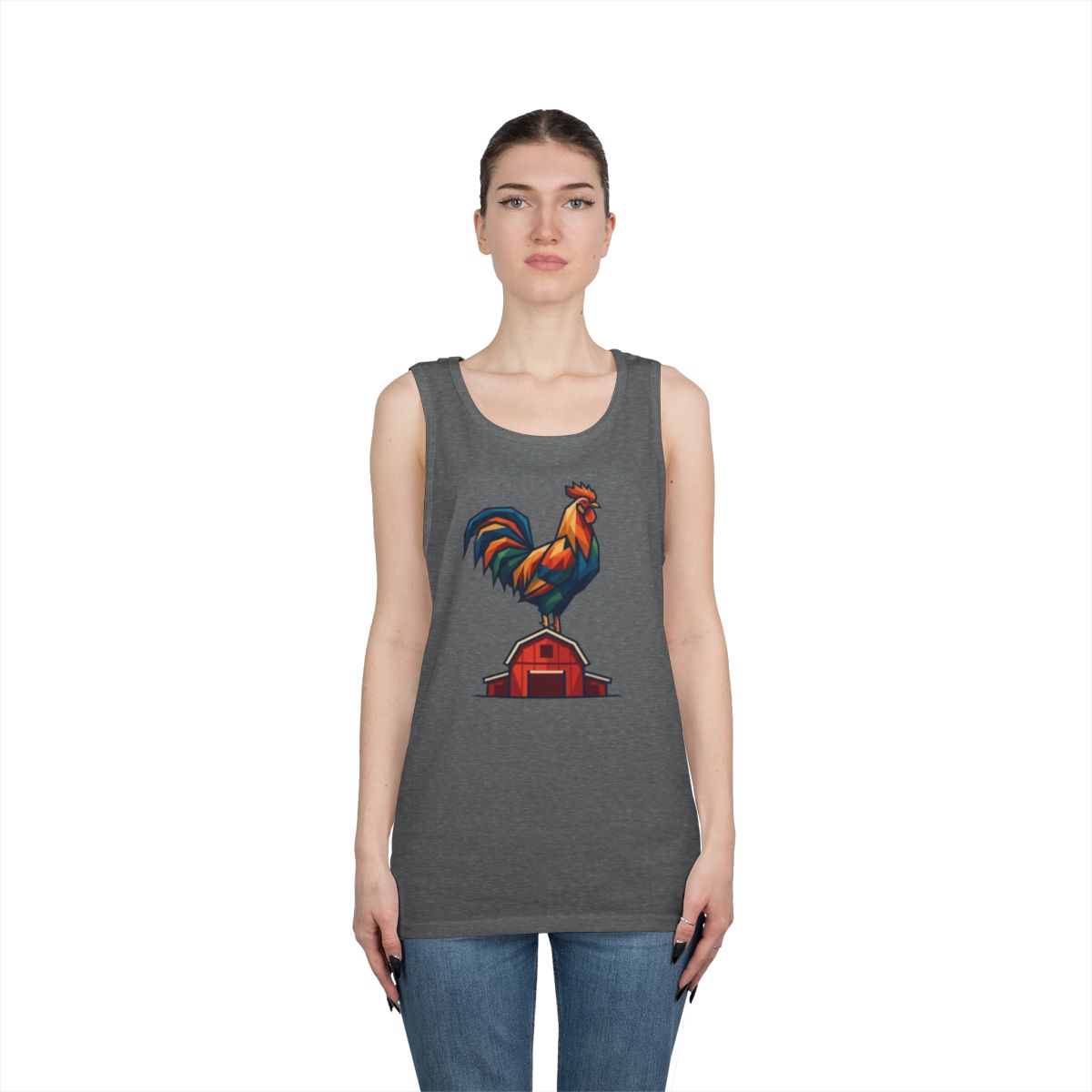 Color: Graphite Heather | Barnyard Rooster Tank Top