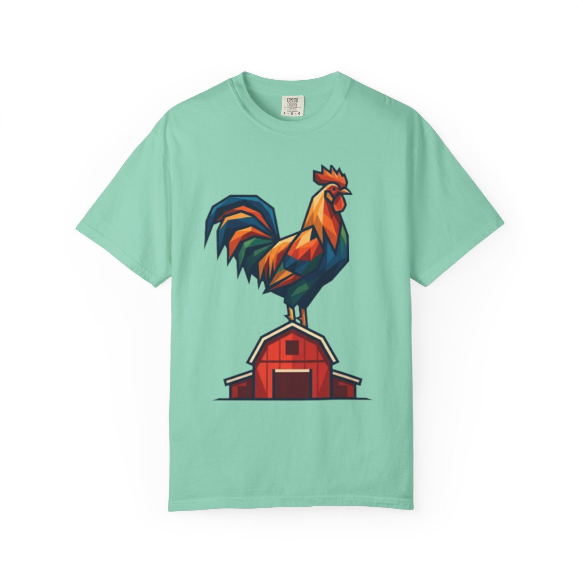 Color: Island Reef | Barnyard Rooster Unisex Garment-Dyed Tee
