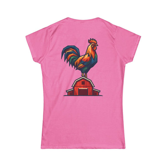 Color: Azalea | Barnyard Rooster Women's Tee