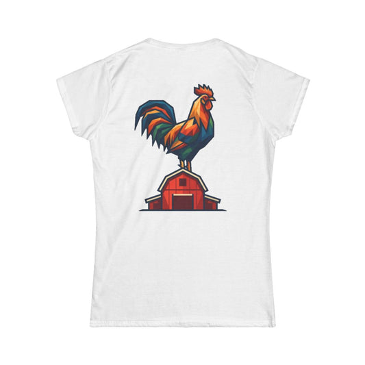 Color: White | Barnyard Rooster Women's Tee