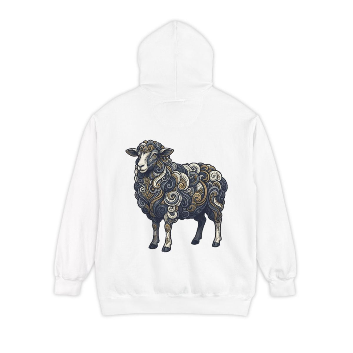 Color: White | Barnyard Sheep Garment-Dyed Hoodie