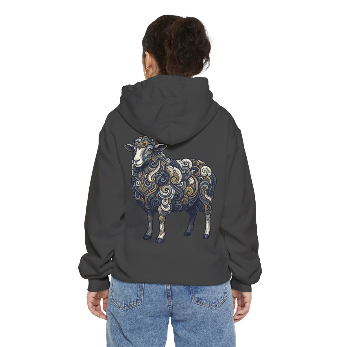 Color: Pepper | Barnyard Sheep Garment-Dyed Hoodie