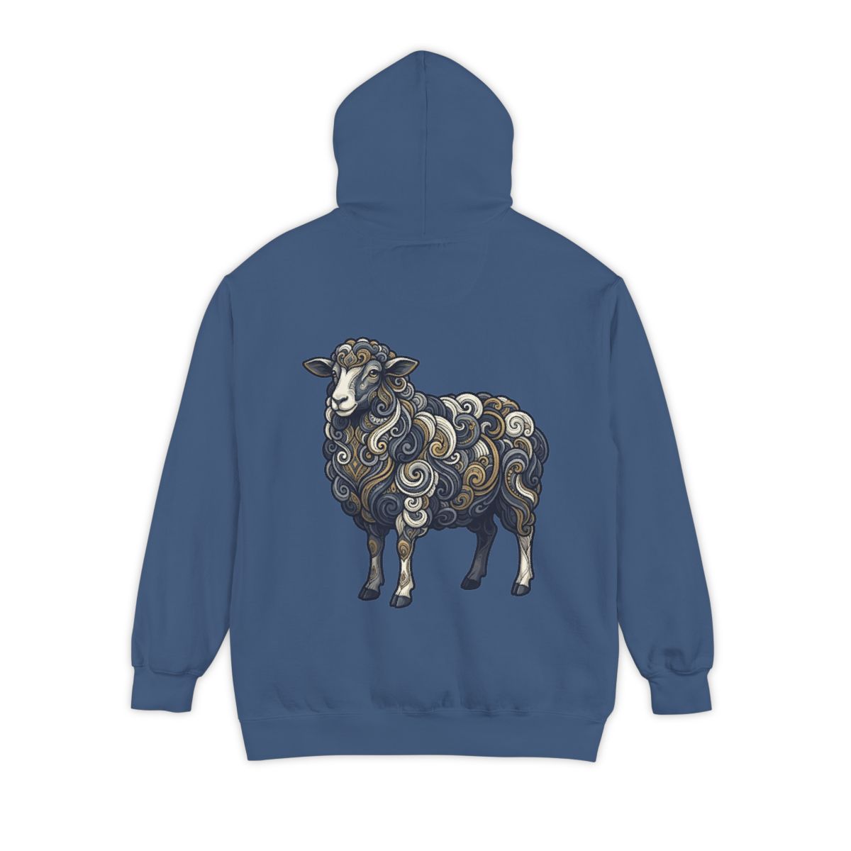 Color: True Navy | Barnyard Sheep Garment-Dyed Hoodie