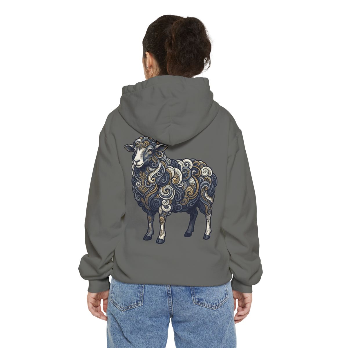 Color: Grey | Barnyard Sheep Garment-Dyed Hoodie