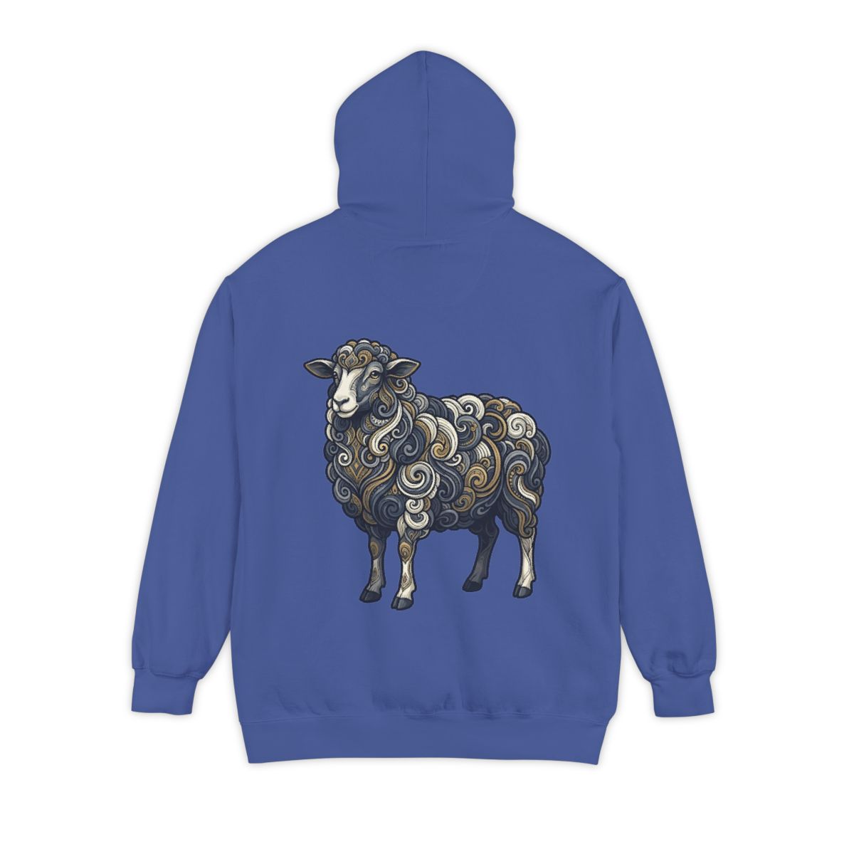 Color: Flo Blue | Barnyard Sheep Garment-Dyed Hoodie