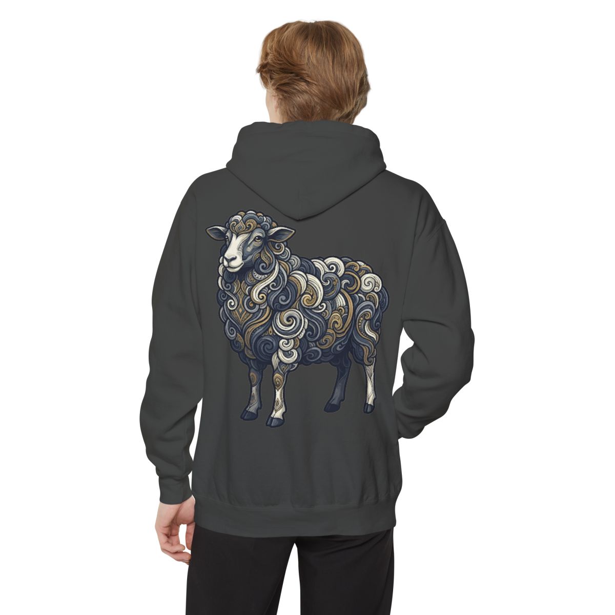 Color: Pepper | Barnyard Sheep Garment-Dyed Hoodie
