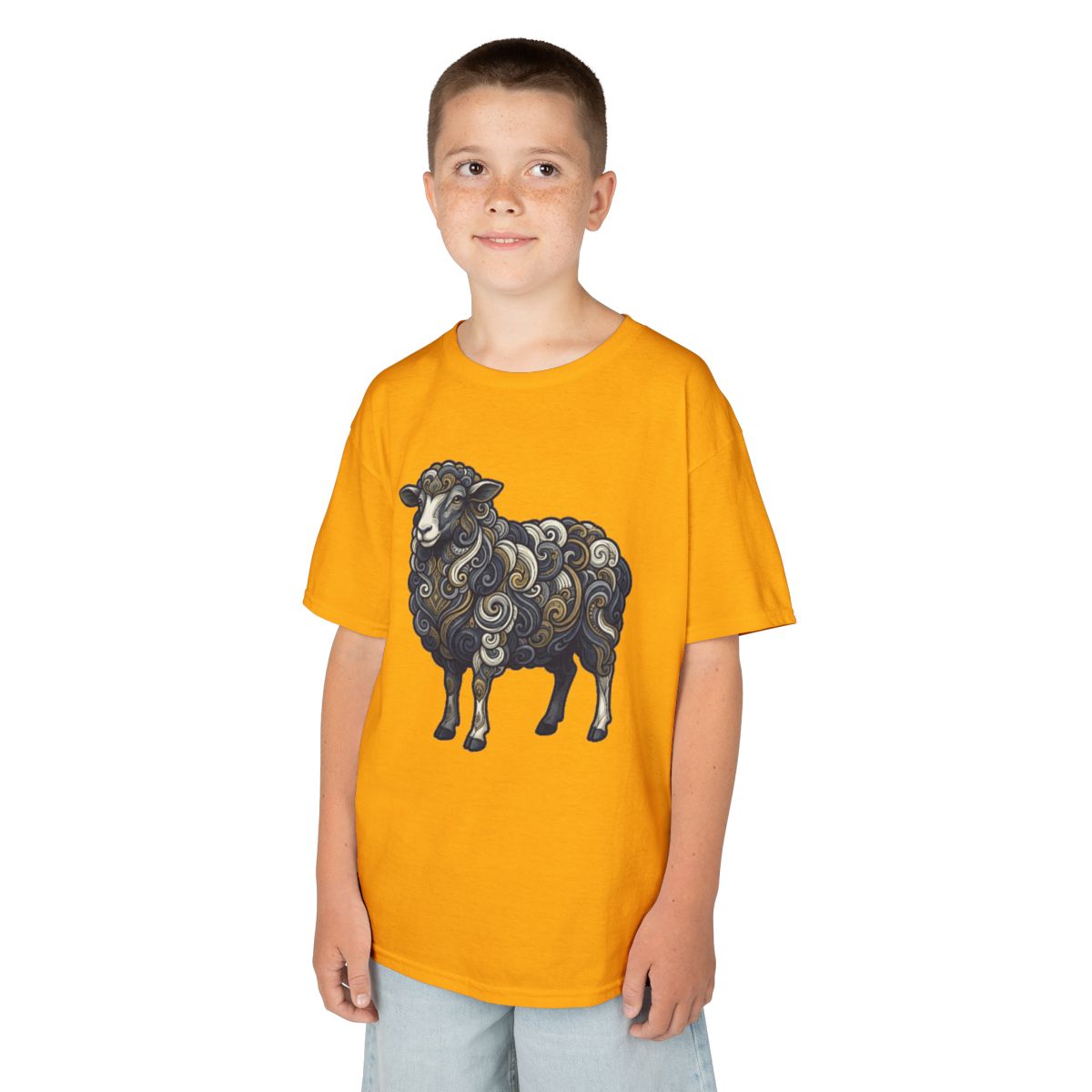 Color: Gold | Barnyard Sheep Kids Tee