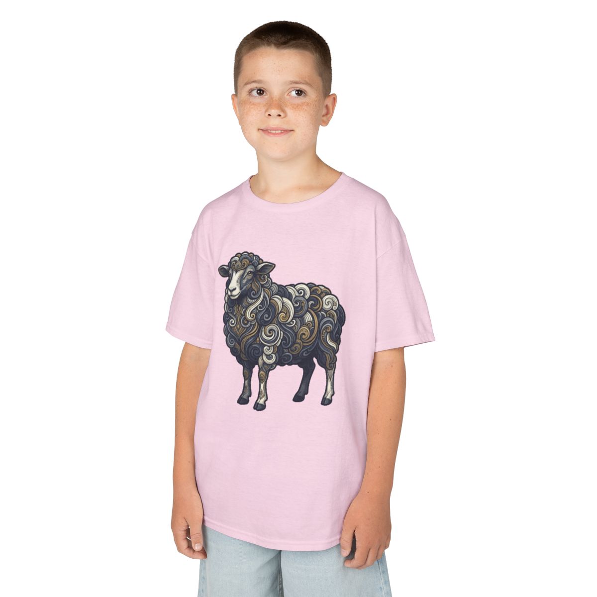 Color: Light Pink | Barnyard Sheep Kids Tee