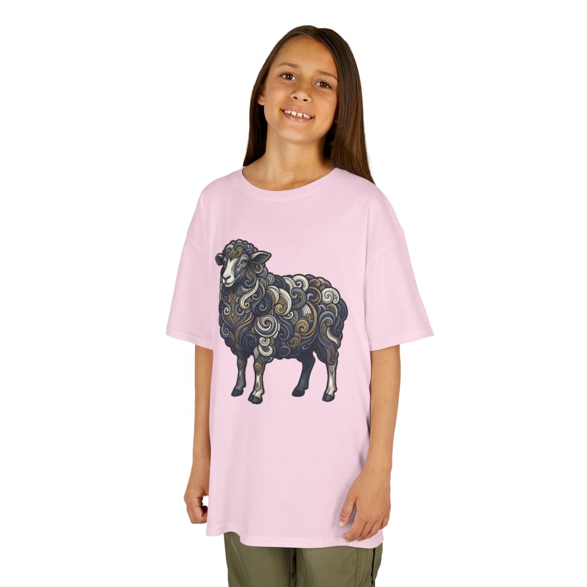 Color: Light Pink | Barnyard Sheep Kids Tee
