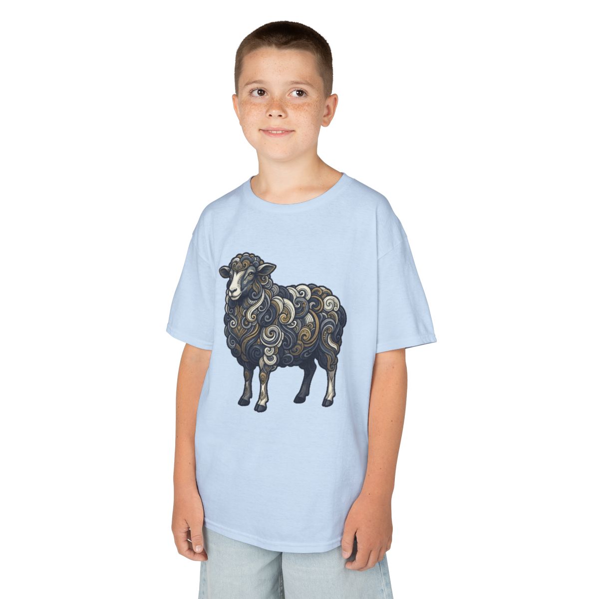 Color: Light Blue | Barnyard Sheep Kids Tee
